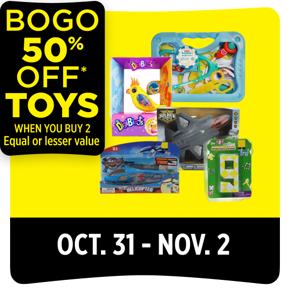 BOGO 50% off toys