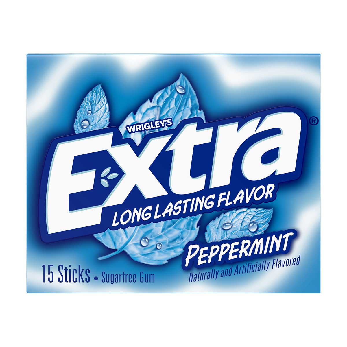 EXTRA Gum Peppermint Sugar Free Chewing Gum, Single Pack, 15 Stick