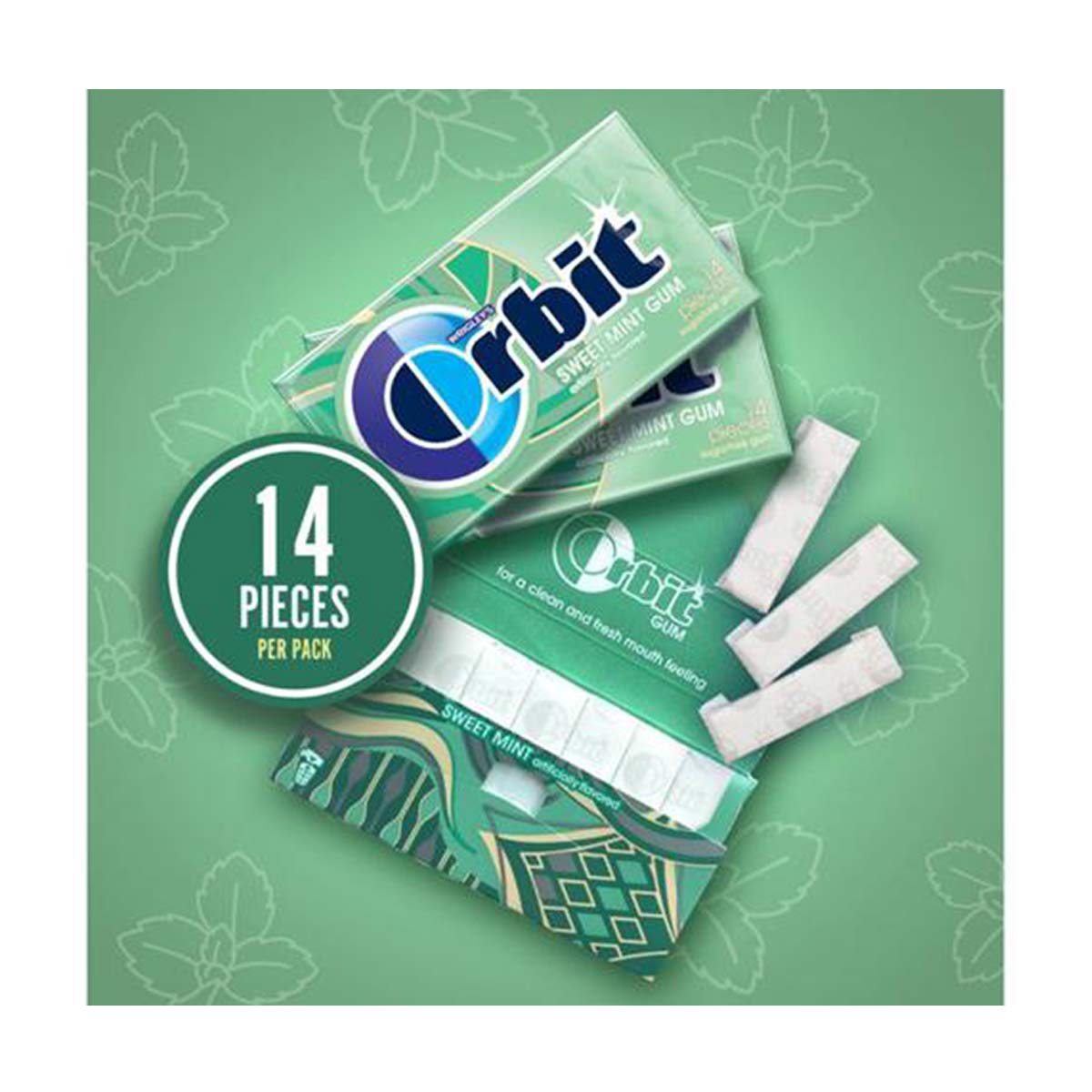 Orbit Sweet Mint Sugar Free Chewing Gum, 14 pc