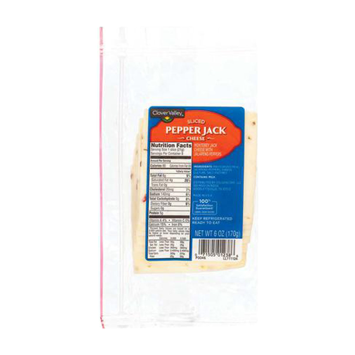 Clover Valley Sliced Pepper Jack Cheese, 6 oz Clover Valley Sliced Pepper Jack Cheese, 6 oz