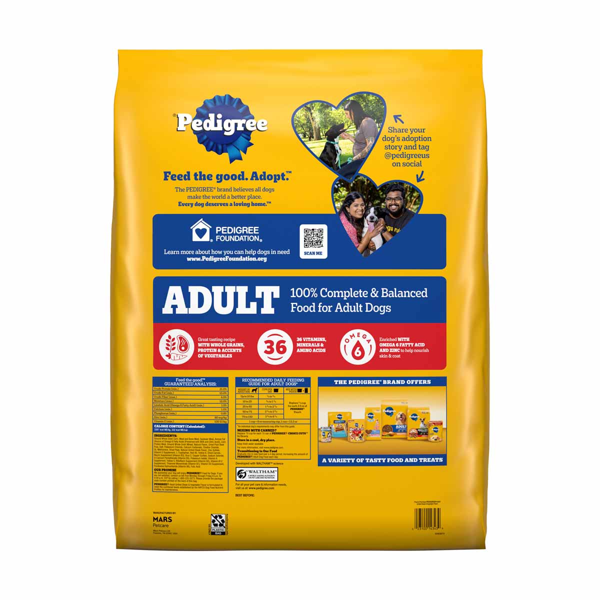 Pedigree Adult Grilled Steak Vegetable Flavor Dog Food 30 lbs