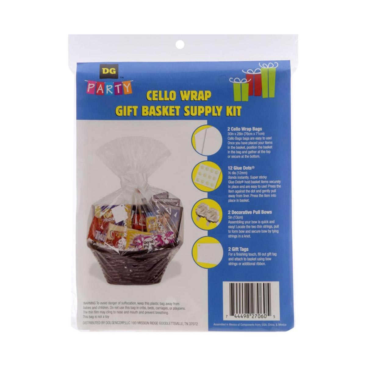 DG Party Cello Wrap Gift Basket Supply Kit