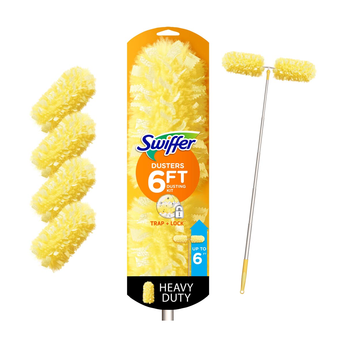 Swiffer Dusters 6FT Heavy Duty Dusting Kit with Extendable Handle & 4 Refills