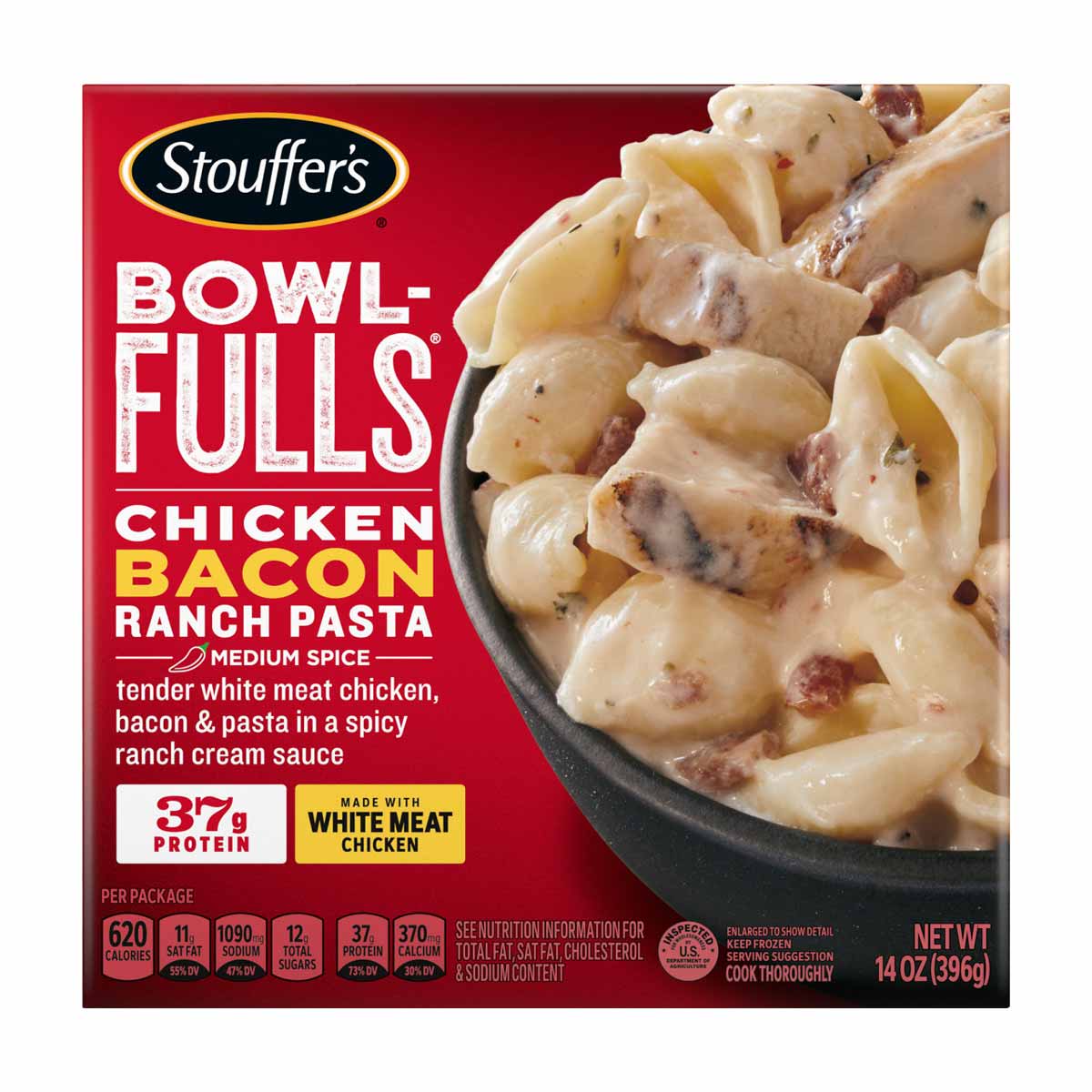 Buy Stouffer's Bowl-Fulls Chicken Bacon Ranch Pasta Frozen Meal, 14 oz ...