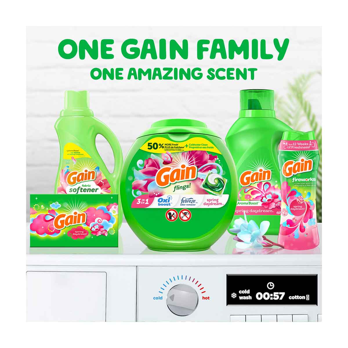 Gain Flings Laundry Detergent Pacs, 76 Count, Spring Gain Flings Laundry Detergent Pacs, 76 Count, Spring