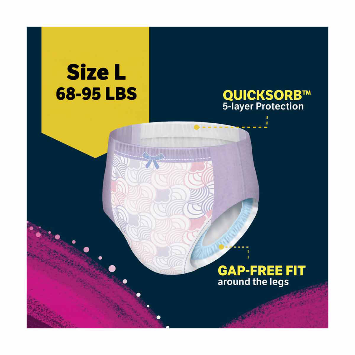 Goodnites Bedwetting Underwear for Girls, XL (95-140+ lbs