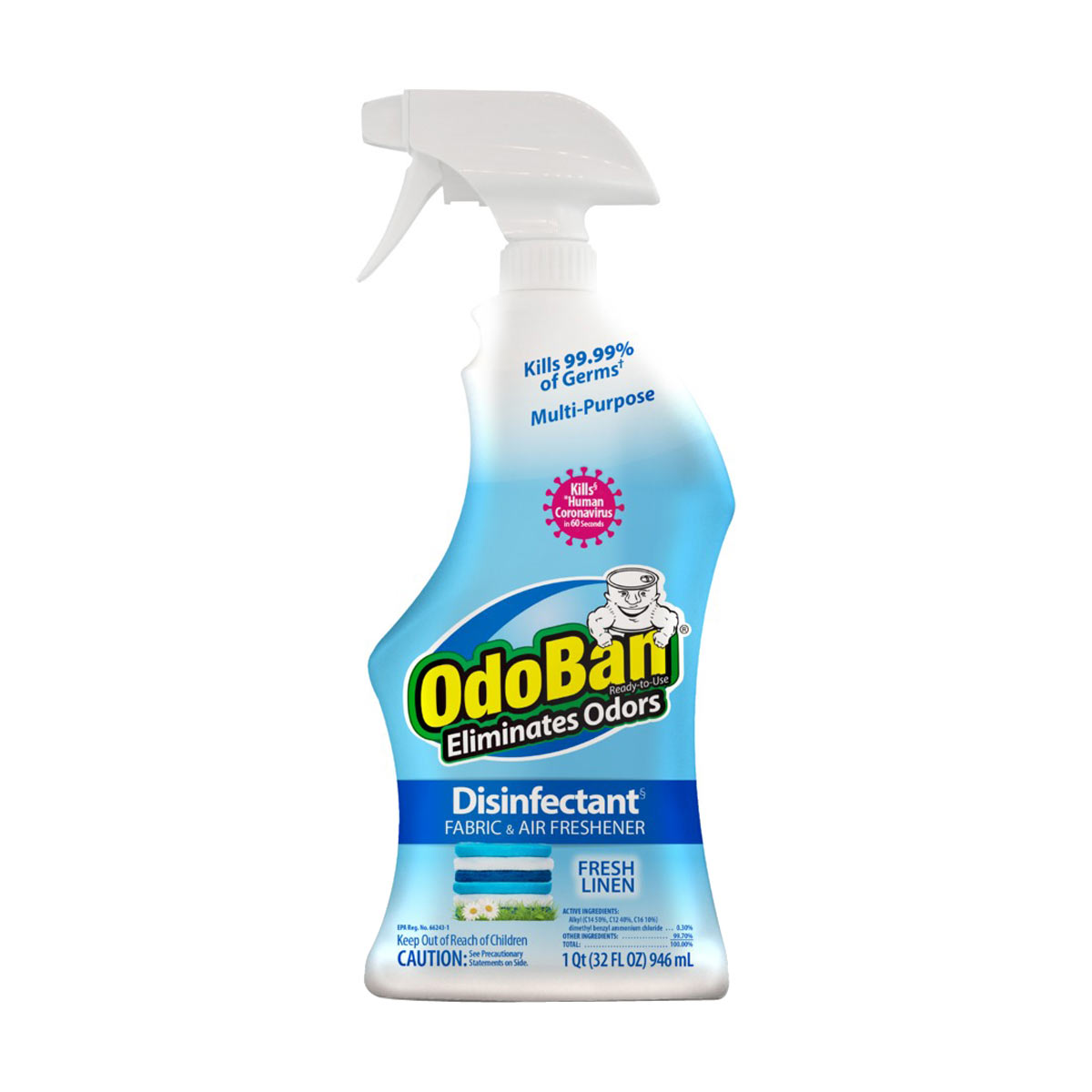OdoBan Disinfectant Ready-to-Use Fresh Linen Spray, 32 oz