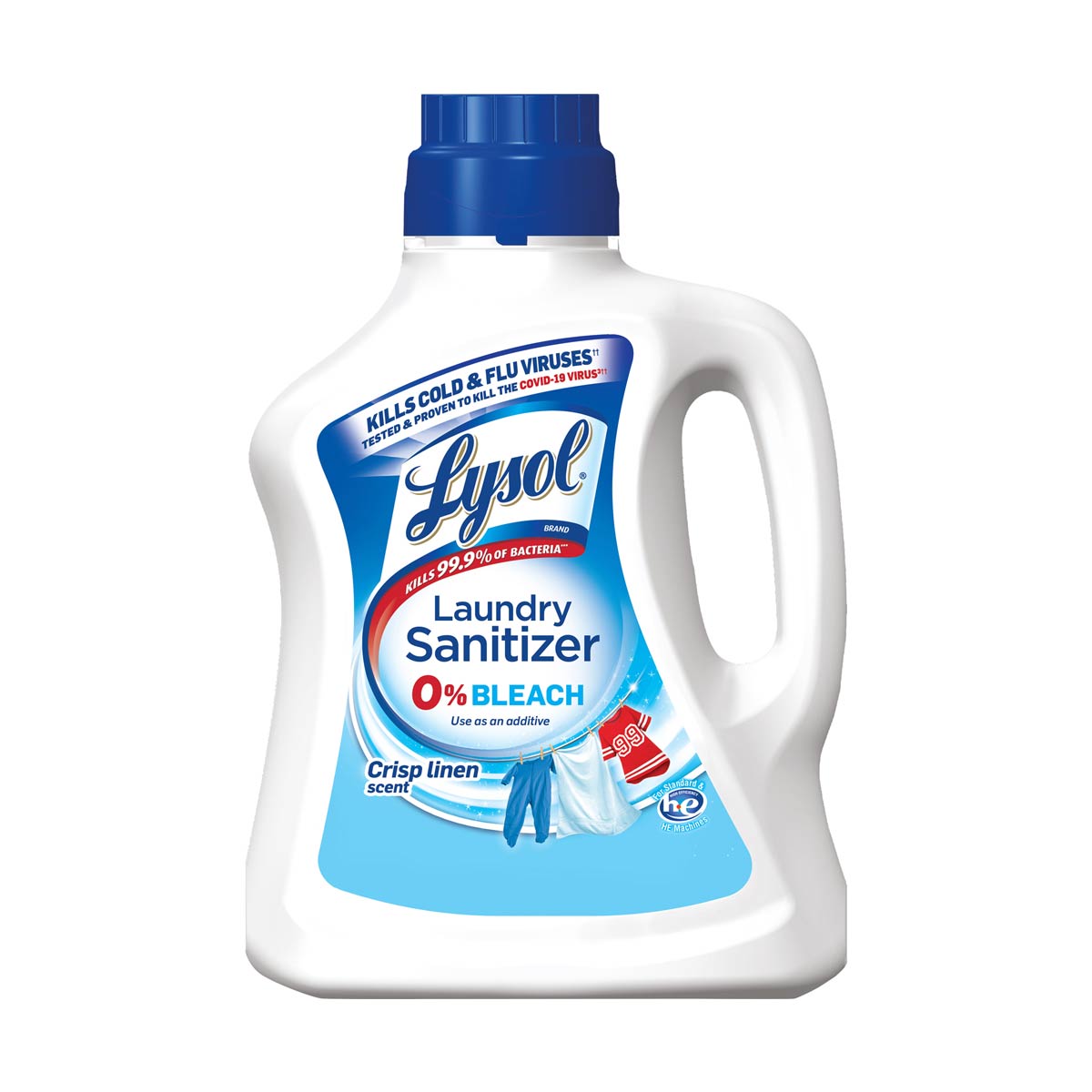 Lysol Laundry Sanitizer Additive, Sanitizing Liquid for Clothes and Linens, Crisp Linen Scent, 90 fl oz