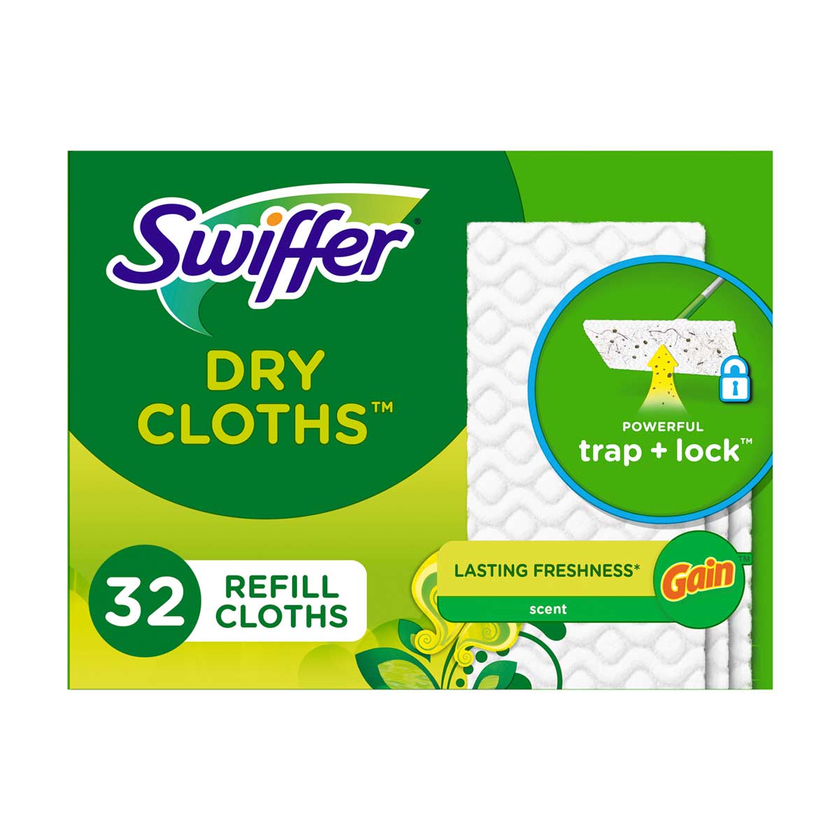 Swiffer Dry Sweeping Cloths with Gain Scent, 32 ct