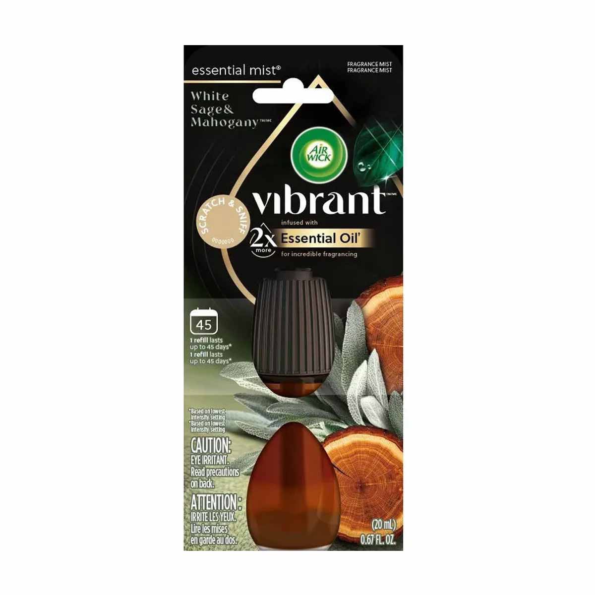 Air Wick Vibrant Essential Mist White Sage Mahogany, 0.67 fl oz